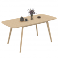 Table à manger extensible rectangle NOOR 4-6 personnes effet bois 120-160 cm 