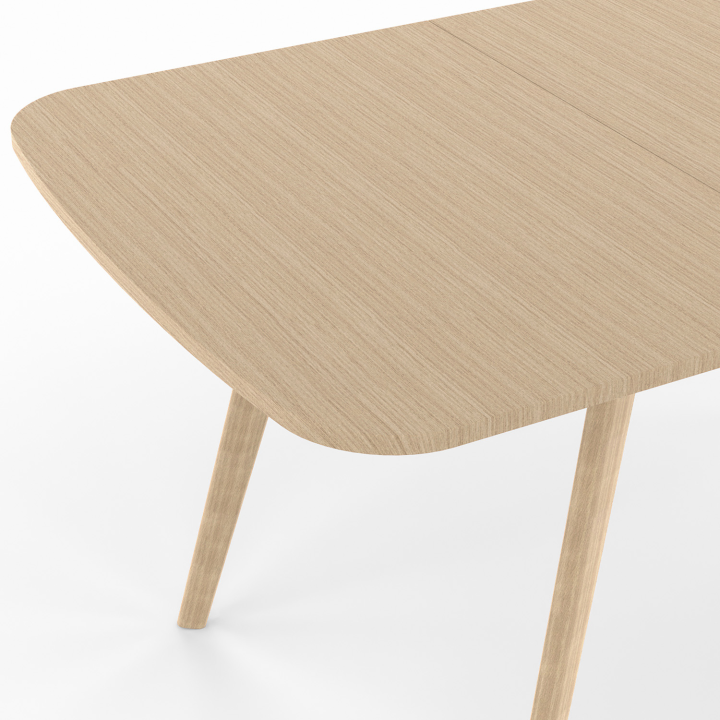 Mesa de comedor rectangular extensible 4-6 personas efecto madera - NOOR | ID Market