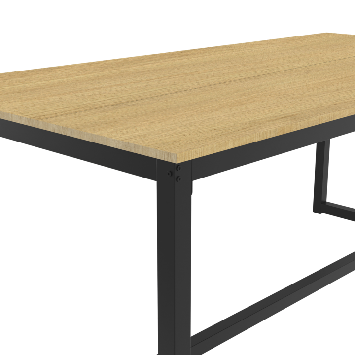 Mesa de comedor industrial de madera y metal negro 150cm - DETROIT | ID Market