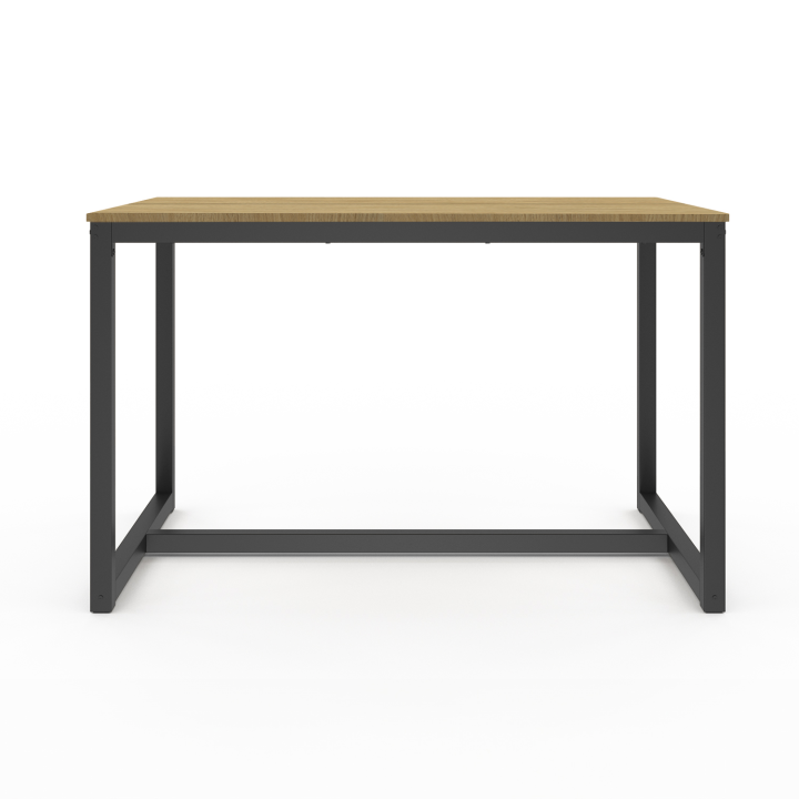 Mesa de comedor industrial de madera y metal negro 120 cm - DETROIT | ID Market