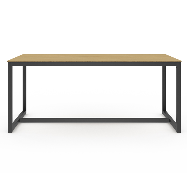 Mesa de comedor industrial de madera y metal negro 180 cm - DETROIT | ID Market