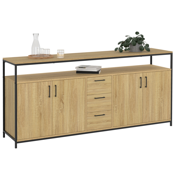 180 cm DETROIT XXL 4-deurs dressoir met laden in industrieel design