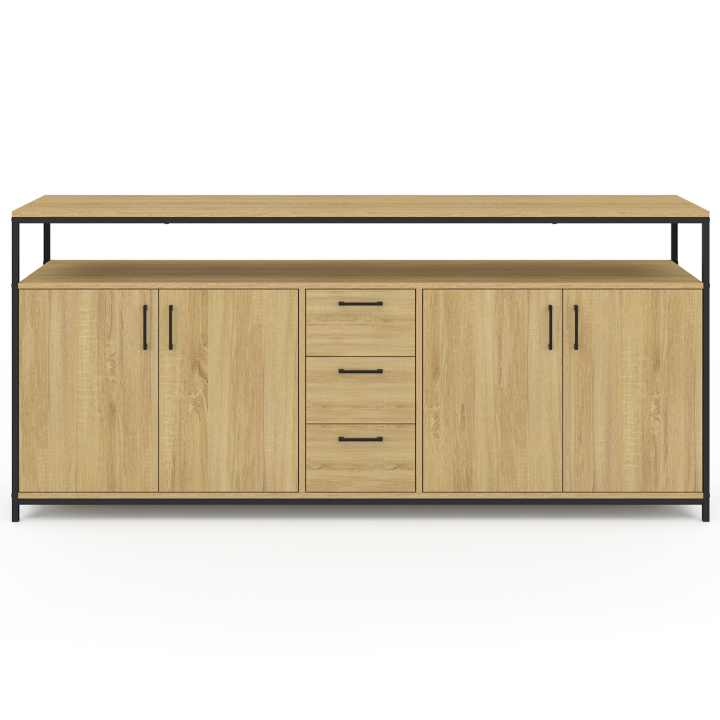 180 cm DETROIT XXL 4-deurs dressoir met laden in industrieel design