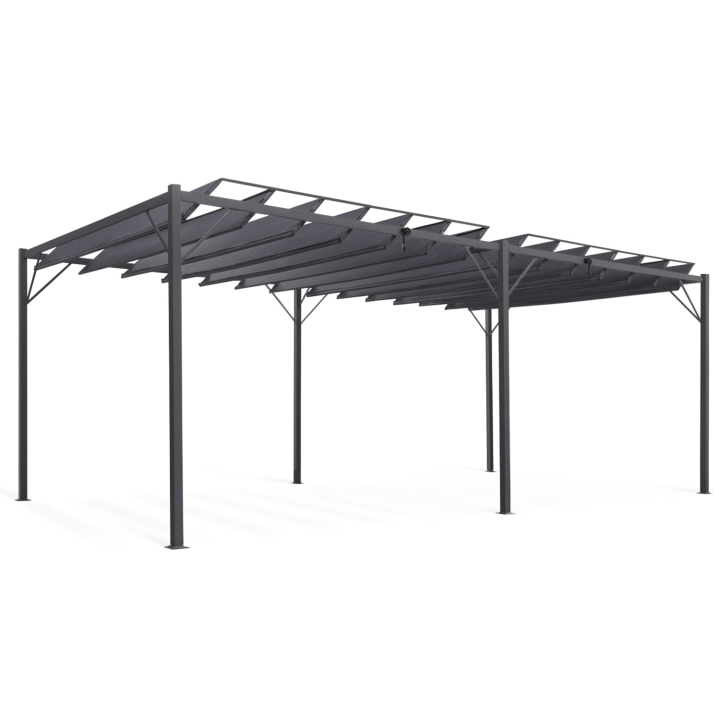 Pergola met verstelbare lamellen 3x6 M antraciet grijs