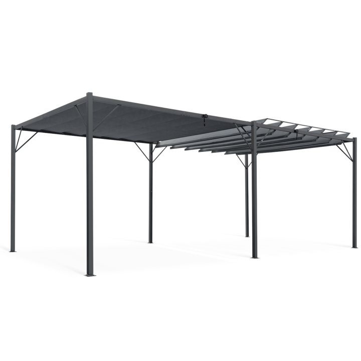 Pergola met verstelbare lamellen 3x6 M antraciet grijs