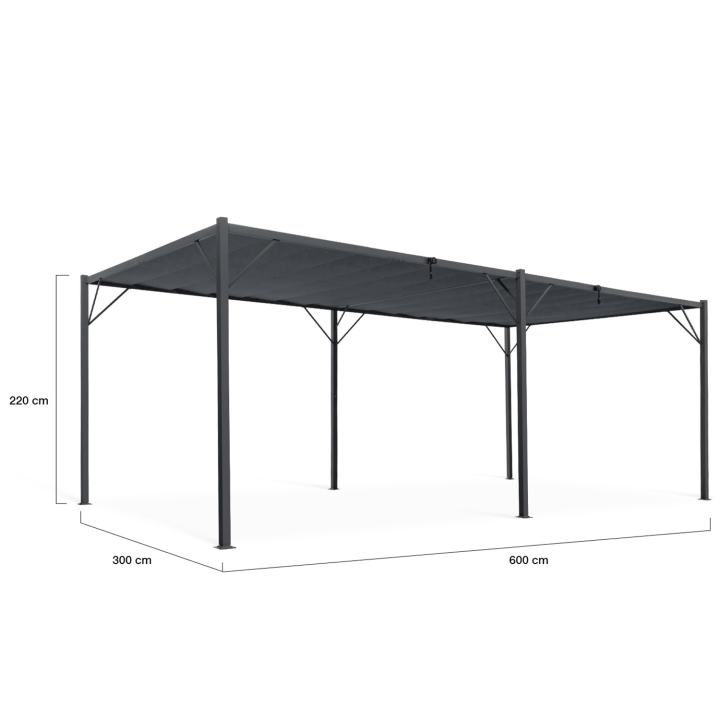 Pergola lames orientables 3x6 M gris anthracite