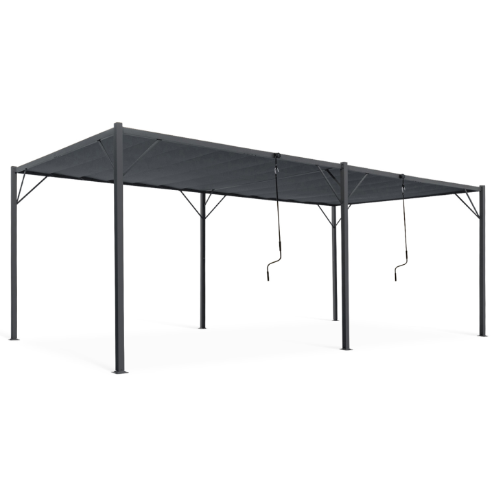 Pergola met verstelbare lamellen 3x6 M antraciet grijs