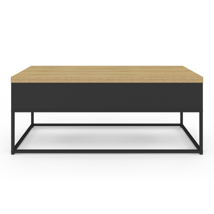 Table basse rectangulaire relevable convertible en table à manger BOSTON design industriel