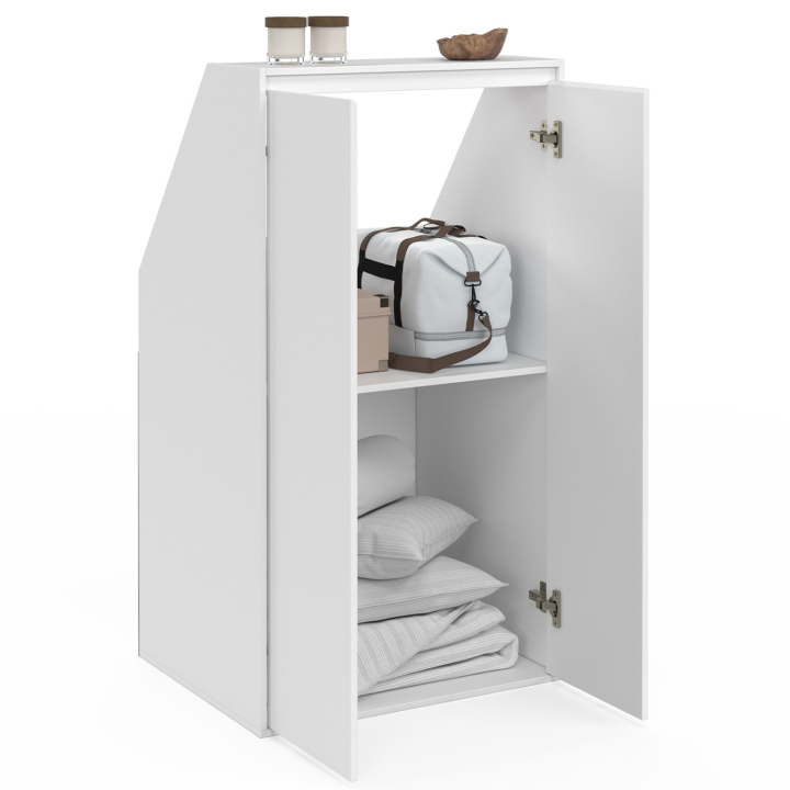 Armoire sous pente 2 portes TOMI 60 x 50 x 70/110 cm blanc