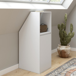 Armoire sous pente 1 porte et 1 niche TOMI 40 x 50 x 70/110 cm blanc