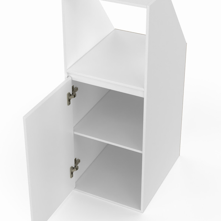 Armoire sous pente blanche 1 porte 1 niche - TOMI | ID Market