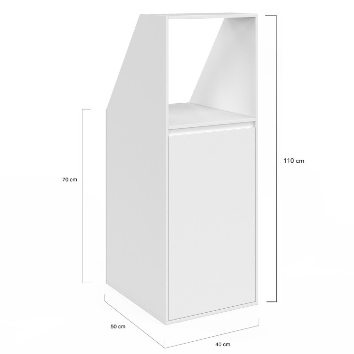 Armoire sous pente blanche 1 porte 1 niche - TOMI | ID Market