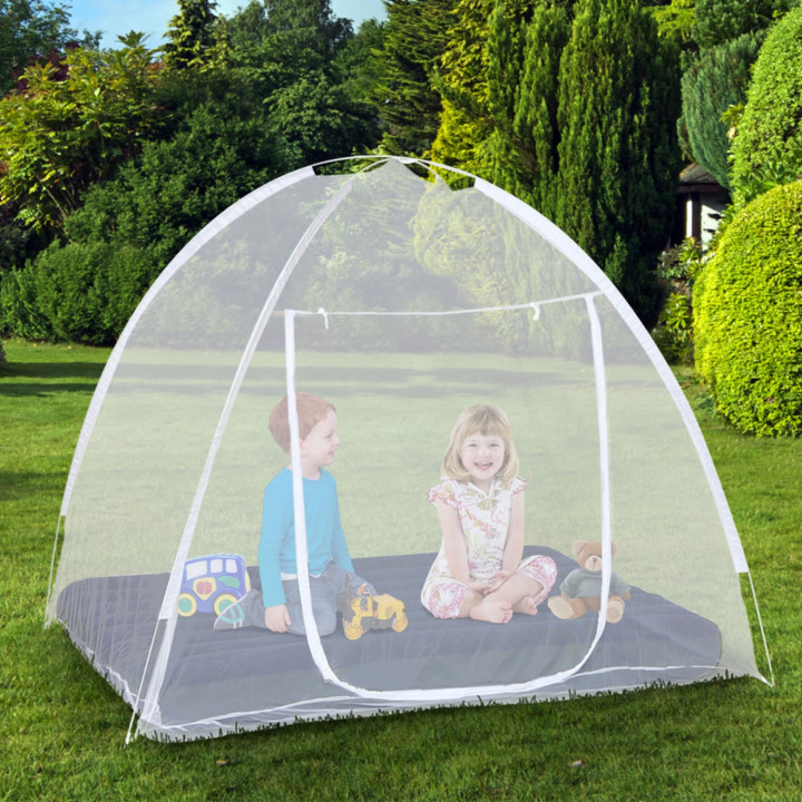 Moustiquaire dôme pop-up 195x150 cm mobile pour lit