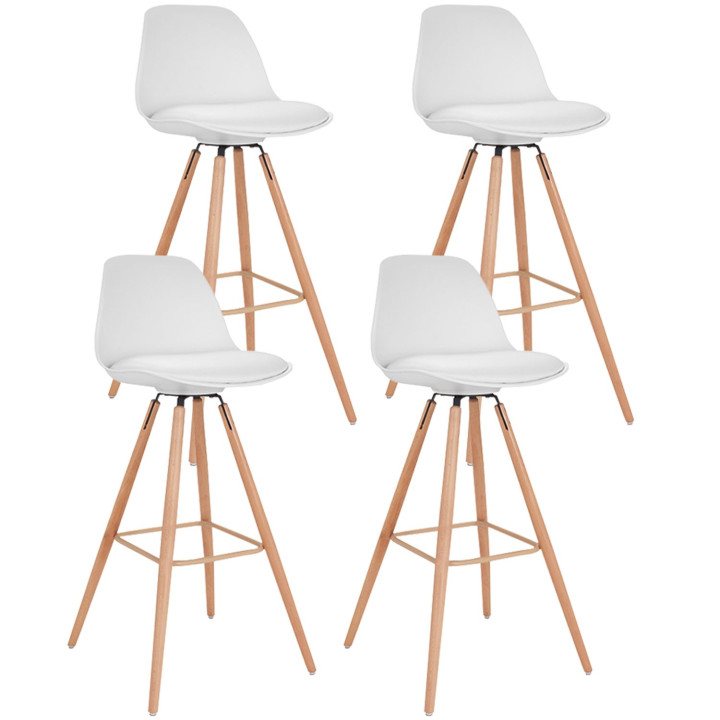 Tabouret de bar SARA blanc en lot X4