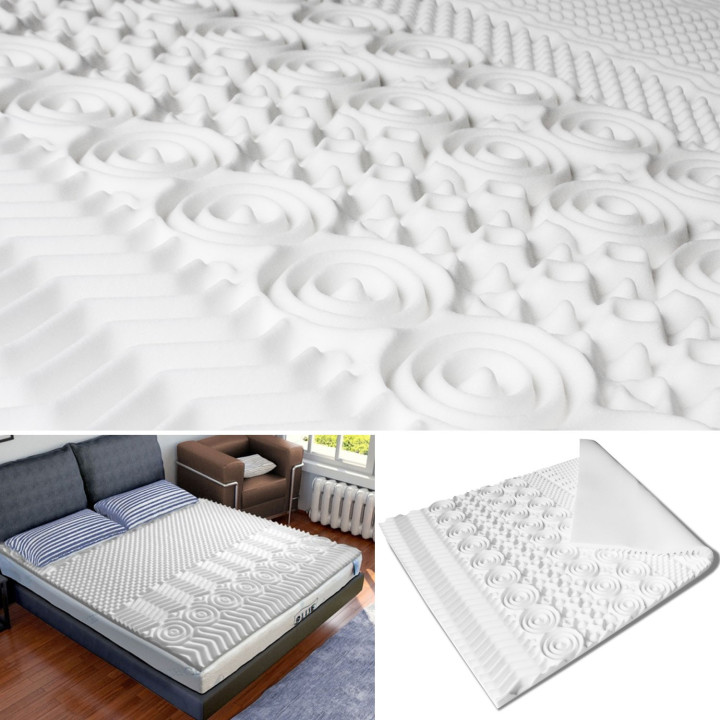 Surmatelas 140x190 CM ELIAS mousse mémoire de forme 10 zones