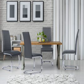 Chaise de salle à manger design - Gris clair - 59x68x84cm