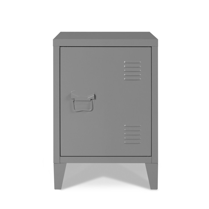 Table de chevet ESTEL 1 porte métal gris foncé design industriel