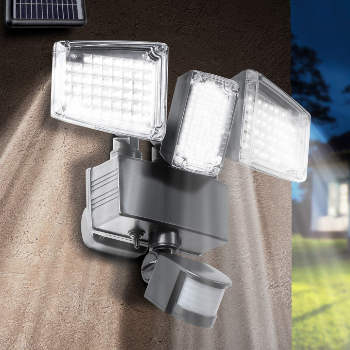 Foco LED de exterior alimentado por energía solar: 3 x 178 focos LED