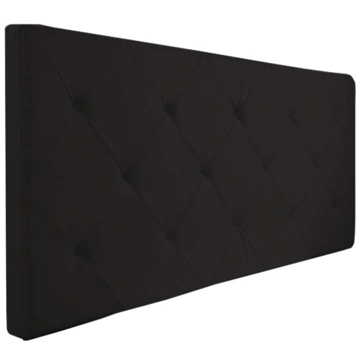 Tête de lit capitonnée EVA en PVC noir pour lit 140 et 160 CM