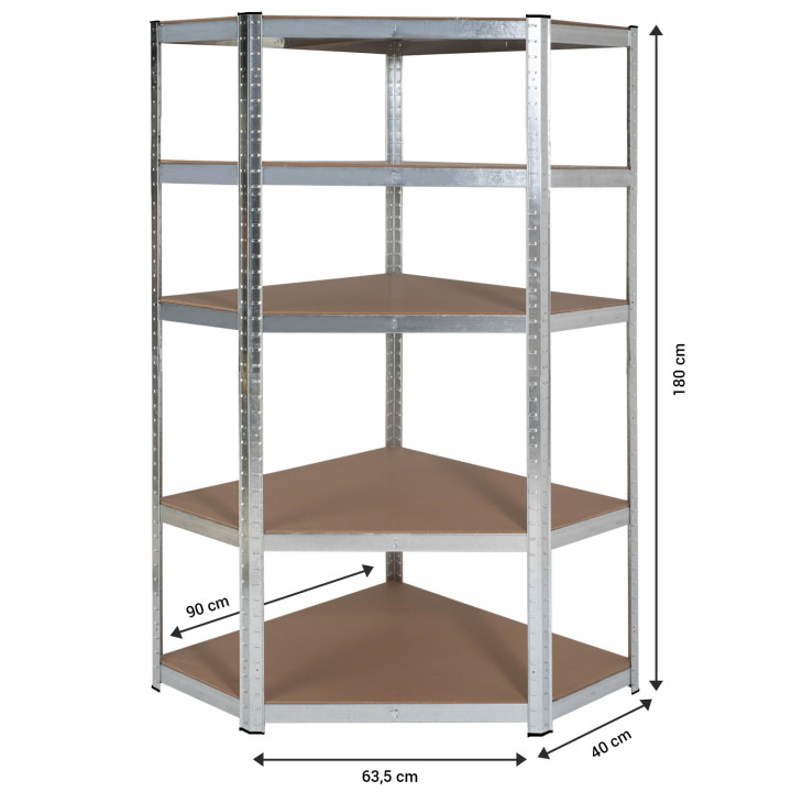 Estante esquinero resistente 875 kg | ID Market