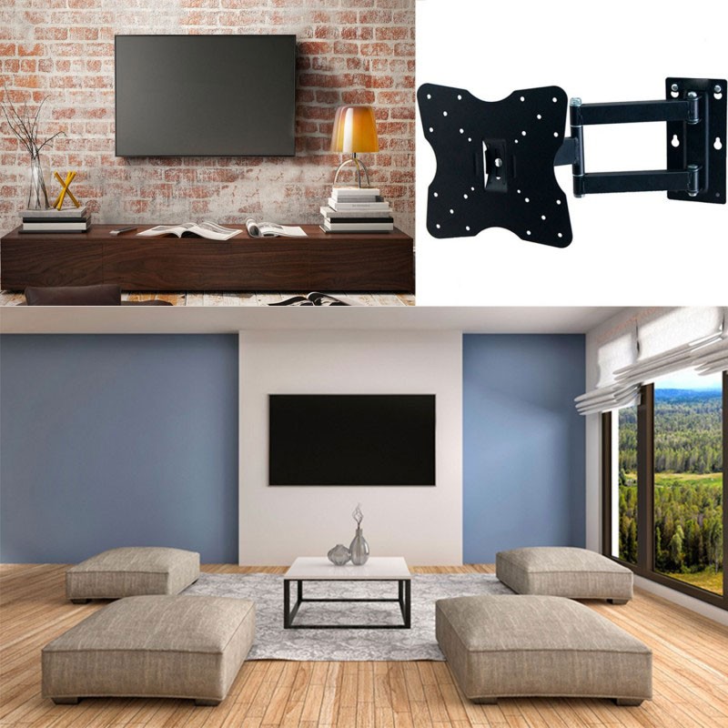 SUPPORT TV MURAL PIVOTANT ET INCLINABLE CAPACITÉ 25 KG ECRAN LCD, L...