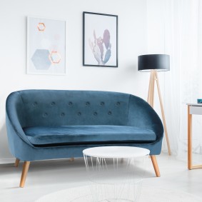 Goedkope blauwe velvet sofa | ID Market