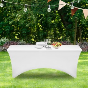 Housse blanche pour table pliante 180 CM