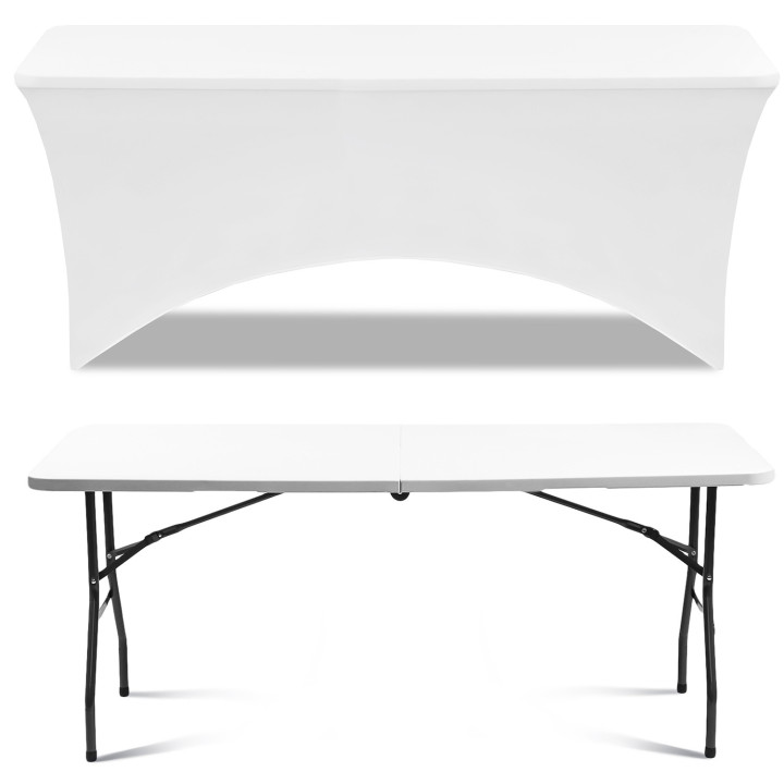 Cubremesa extensible blanco barato 180 cm | ID Market