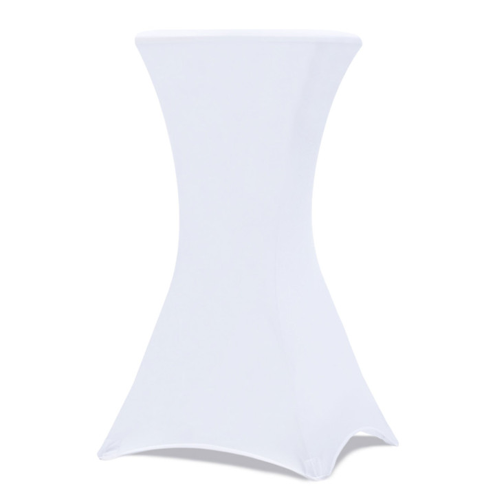 Lot de 2 housses blanches pour table haute pliante 105 CM