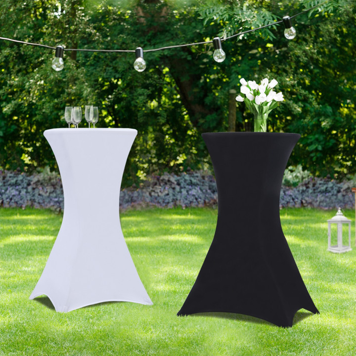 Lot de 2 housses blanches pour table haute pliante 105 CM