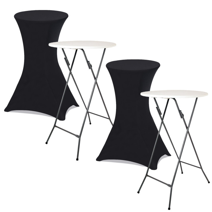 Lot de 2 housses noires pour table haute pliante 105 CM