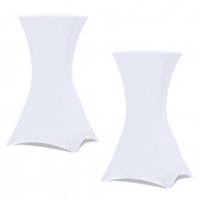 Lot de 2 housses blanches pour table haute pliante 105 CM